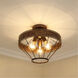 Ferris 3 Light 15 inch Copper Patina Semi-flush Ceiling Light